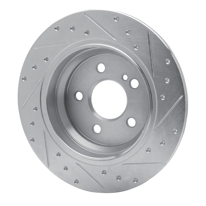 Mercedes-Benz S400 Brake Rotor (1) - Rear Left - R1 Concepts - Drilled & Slotted - Silver - `07-`13